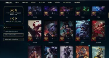 Conta prata 1 com 118 champs e 41 skins (400k de vayne)