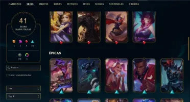 Conta prata 1 com 118 champs e 41 skins (400k de vayne)