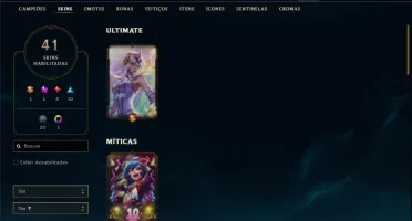 Conta prata 1 com 118 champs e 41 skins (400k de vayne)