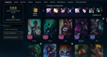 Unranked com 140 Champs e 61 Skins ( SUP / MID / ADC )