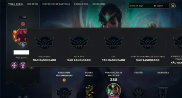 Unranked com 140 Champs e 61 Skins ( SUP / MID / ADC )