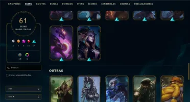 Unranked com 140 Champs e 61 Skins ( SUP / MID / ADC )