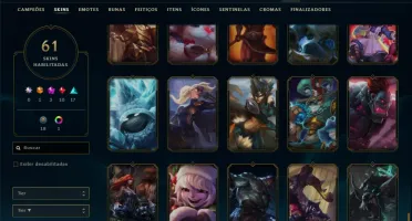 Unranked com 140 Champs e 61 Skins ( SUP / MID / ADC )