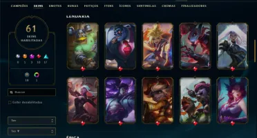 Unranked com 140 Champs e 61 Skins ( SUP / MID / ADC )
