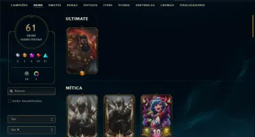Unranked com 140 Champs e 61 Skins ( SUP / MID / ADC )