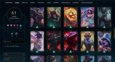 Unranked com 140 Champs e 61 Skins ( SUP / MID / ADC )