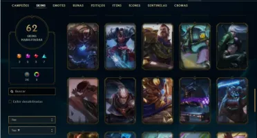 Conta prata 4 com 125 Champs e 62 Skins + 2 Ultimates