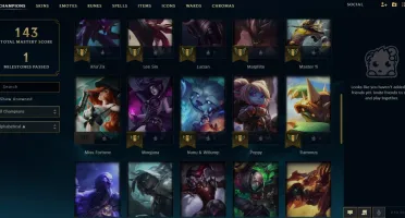 Conta LoL D1 - 41 champ - 6 skins Winrate bom