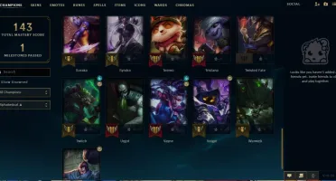 Conta LoL D1 - 41 champ - 6 skins Winrate bom