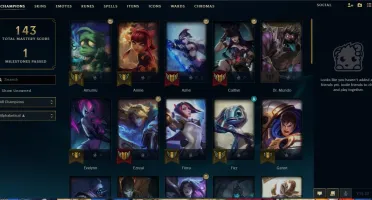 Conta LoL D1 - 41 champ - 6 skins Winrate bom