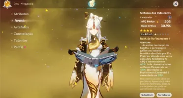 CHILDE + KEQING + JEAN + NINGGUANG C1 COM ARMA / AR 23 F2P
