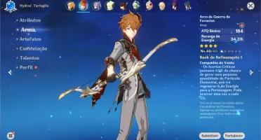 CHILDE + KEQING + JEAN + NINGGUANG C1 COM ARMA / AR 23 F2P