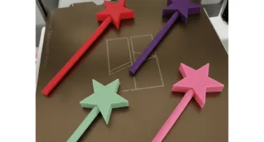 Varinha Estrela 3D 30cm sem Purpurina