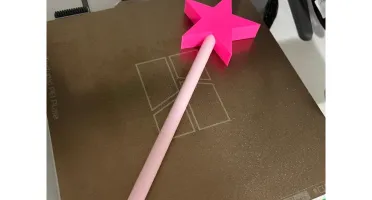 Varinha Estrela 3D 30cm sem Purpurina