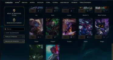 Unranked com 30 Champs e 2 Skins