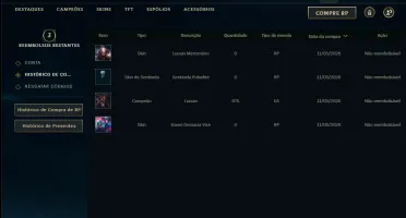 Unranked com 30 Champs e 2 Skins
