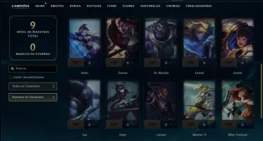 Unranked com 30 Champs e 2 Skins