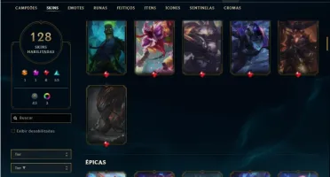 Conta Platina 1 com TODOS os champs e 128 Skins + 700k