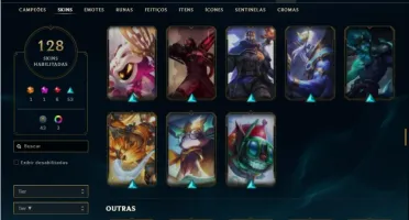 Conta Platina 1 com TODOS os champs e 128 Skins + 700k