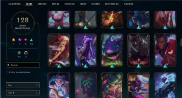Conta Platina 1 com TODOS os champs e 128 Skins + 700k