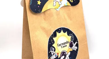 Sacolinha Kraft Astronauta com Alça e Aba