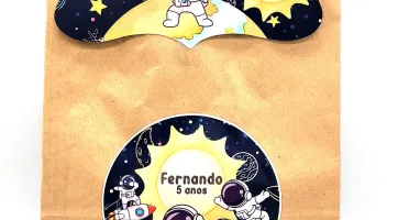 Sacolinha Kraft Astronauta com Alça e Aba