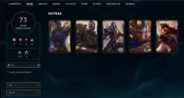 Conta ouro 3 com 150 champs e 73 skins + 52 Espolios