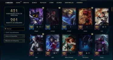 Conta ouro 3 com 150 champs e 73 skins + 52 Espolios