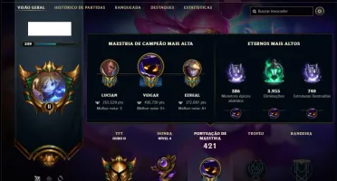 Conta ouro 3 com 150 champs e 73 skins + 52 Espolios