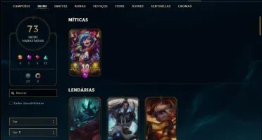 Conta ouro 3 com 150 champs e 73 skins + 52 Espolios