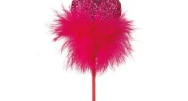 Pick Coração Glitter com Pluma - Pacote com 2