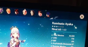 Conta GenshinAR45 + Zhongli + Hu Tao + Keqing + Qiqi + Ayaka