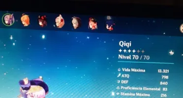 Conta GenshinAR45 + Zhongli + Hu Tao + Keqing + Qiqi + Ayaka