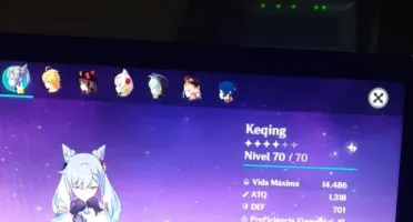 Conta GenshinAR45 + Zhongli + Hu Tao + Keqing + Qiqi + Ayaka