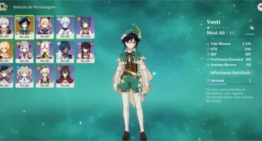⭐GENSHIN IMPACT AR20 - VENTI + VÁRIOS PERSONAGENS 4 + ARMAS⭐