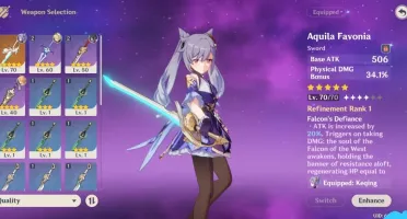[AR 38] 5*XIAO + 5*KEQING + 5* ESPADA FALCÃO +16 PERSONAGENS