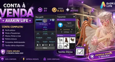 💫Conta Rica De Avakin Life Unisex Com Itens Em Crowns