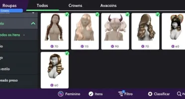 💫Conta Rica De Avakin Life Unisex Com Itens Em Crowns