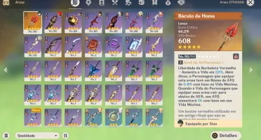 Vendo conta AR 54 - 6 tops 5* + Báculo de Roma 5* (BARATO)