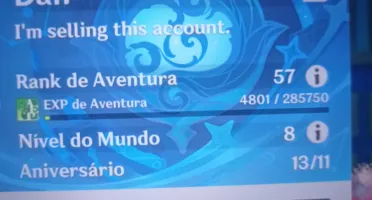 Conta Genshin EU com vários T5