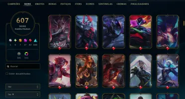 Conta LOL Esmeralda - 607 Skins - 399 EMOTES - Nivel 799