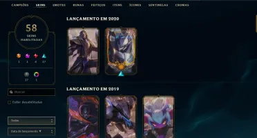 Conta LOL Gold 2 109 campeões/58 skins. "pulse Ez"