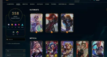 conta level 270 varias skins