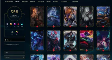 conta level 270 varias skins