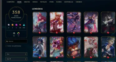 conta level 270 varias skins