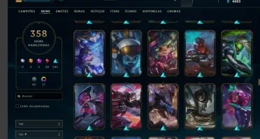 conta level 270 varias skins