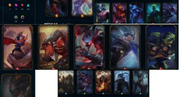 Conta league of legends com 98 skins