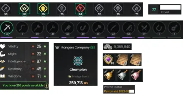 Ravendawn Gold, Legacy 77, Ranger 9, 342 Inventory Slots