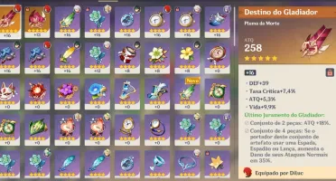 AR37 - Xiao com Jade + Kazuha + Diluc + Keqing + Falcão