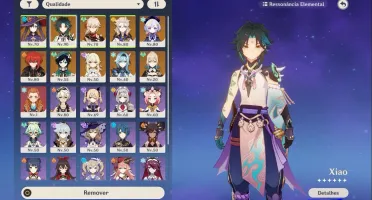 Xiao C1 + Lança de Jade + 8 personagens 5*